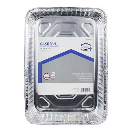 Home Plus Home Plus Durable Foil 9 in. W X 13 in. L Cake Pan Silver 2 pk D47020